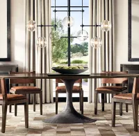 Fulcrum Glass globe mobile linear chandelier 60" For Living Room