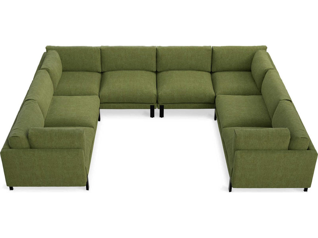 Silverlake 4-Piece U-Shaped Bastille Clover Green Fabric Sectional Sofa