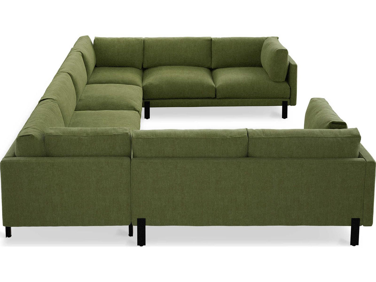 Silverlake 4-Piece U-Shaped Bastille Clover Green Fabric Sectional Sofa