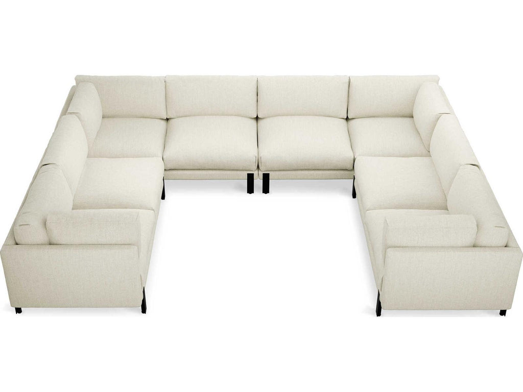 Silverlake 8-Seat U-Shaped White Fabric Sectional Sofa