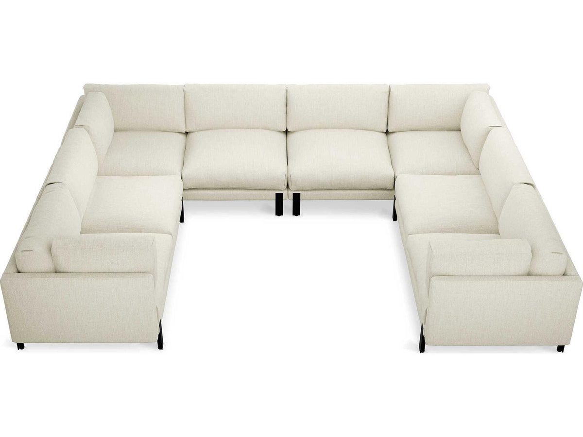 Silverlake 8-Seat U-Shaped White Fabric Sectional Sofa
