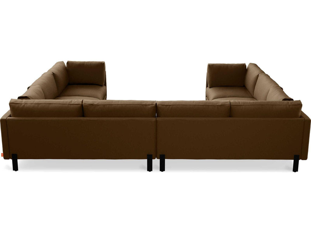 Silverlake U-Shaped Modular Fabric Sectional Sofa in Brown