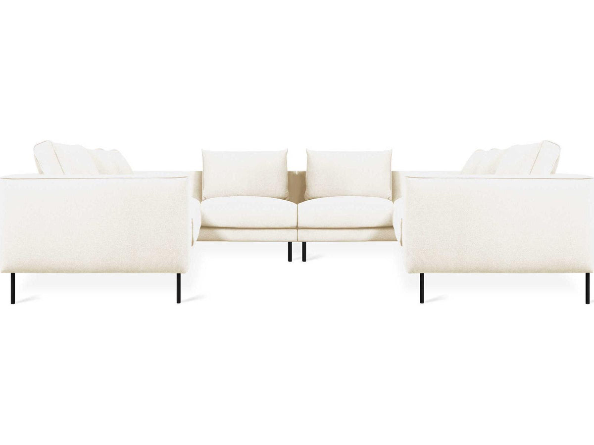Renfrew Upholstered Sectional Sofa in Black Fabric