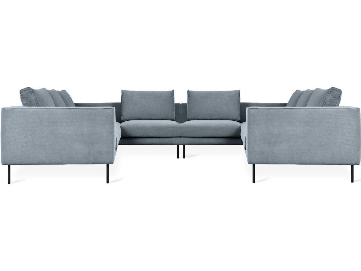 Renfrew Upholstered Sectional Sofa in Mersey Skyline Black