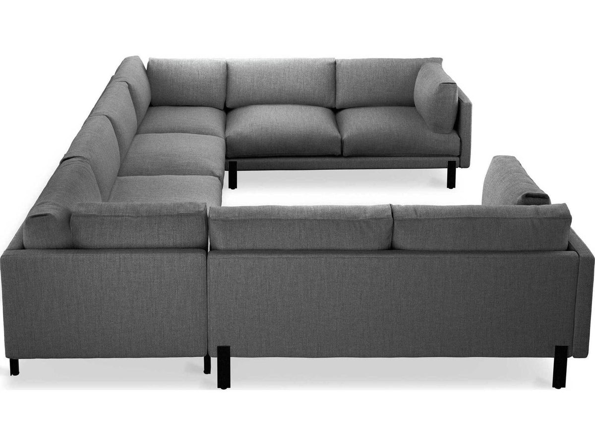 Silverlake Gray Upholstered Sectional Sofa