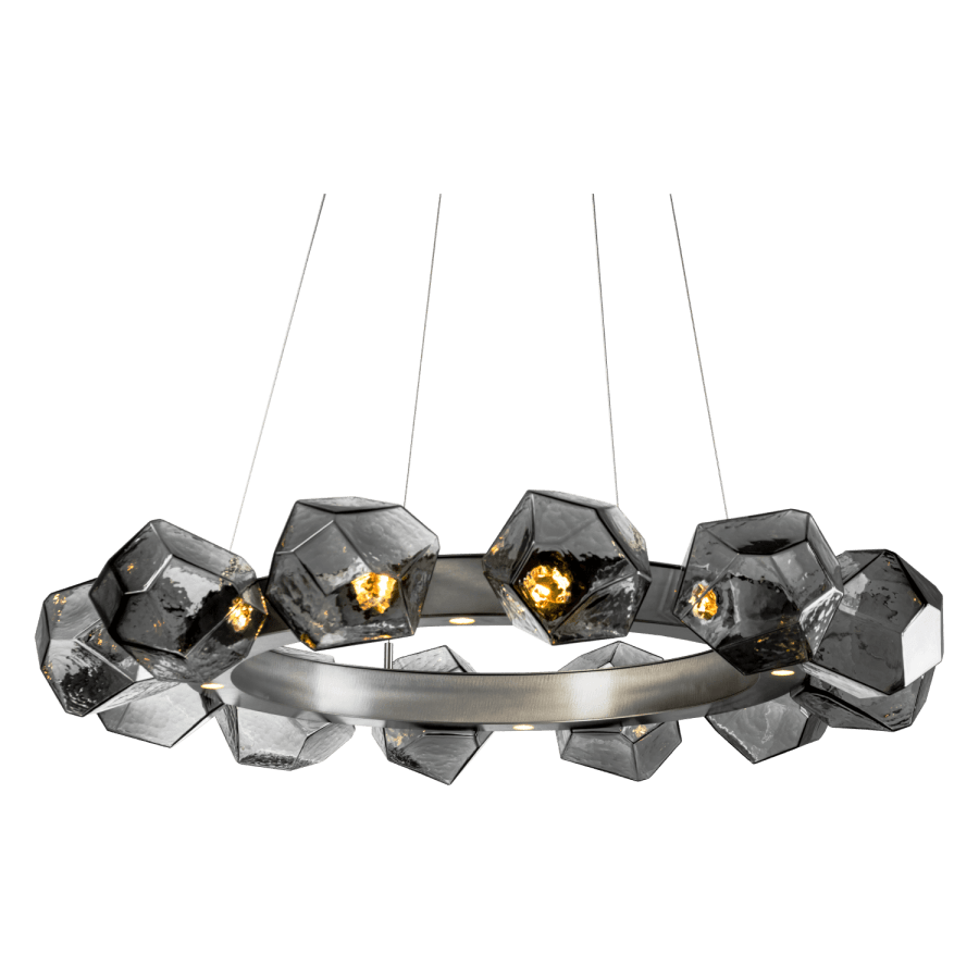 Hammerton Studio Gem 36" Wide 16 Light Hand Blown Glass LED Radial Ring Chandelier