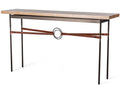 Equus Rectangular Console Table with Maple Top and Leather Accents