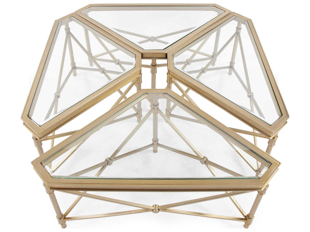 Wertheimer Square Glass Gold Modular Coffee Table