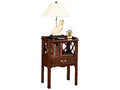 1-Drawer Wood Nightstand with Wire Management