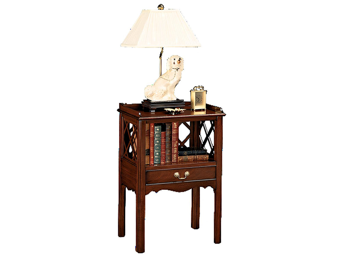 1-Drawer Wood Nightstand with Wire Management