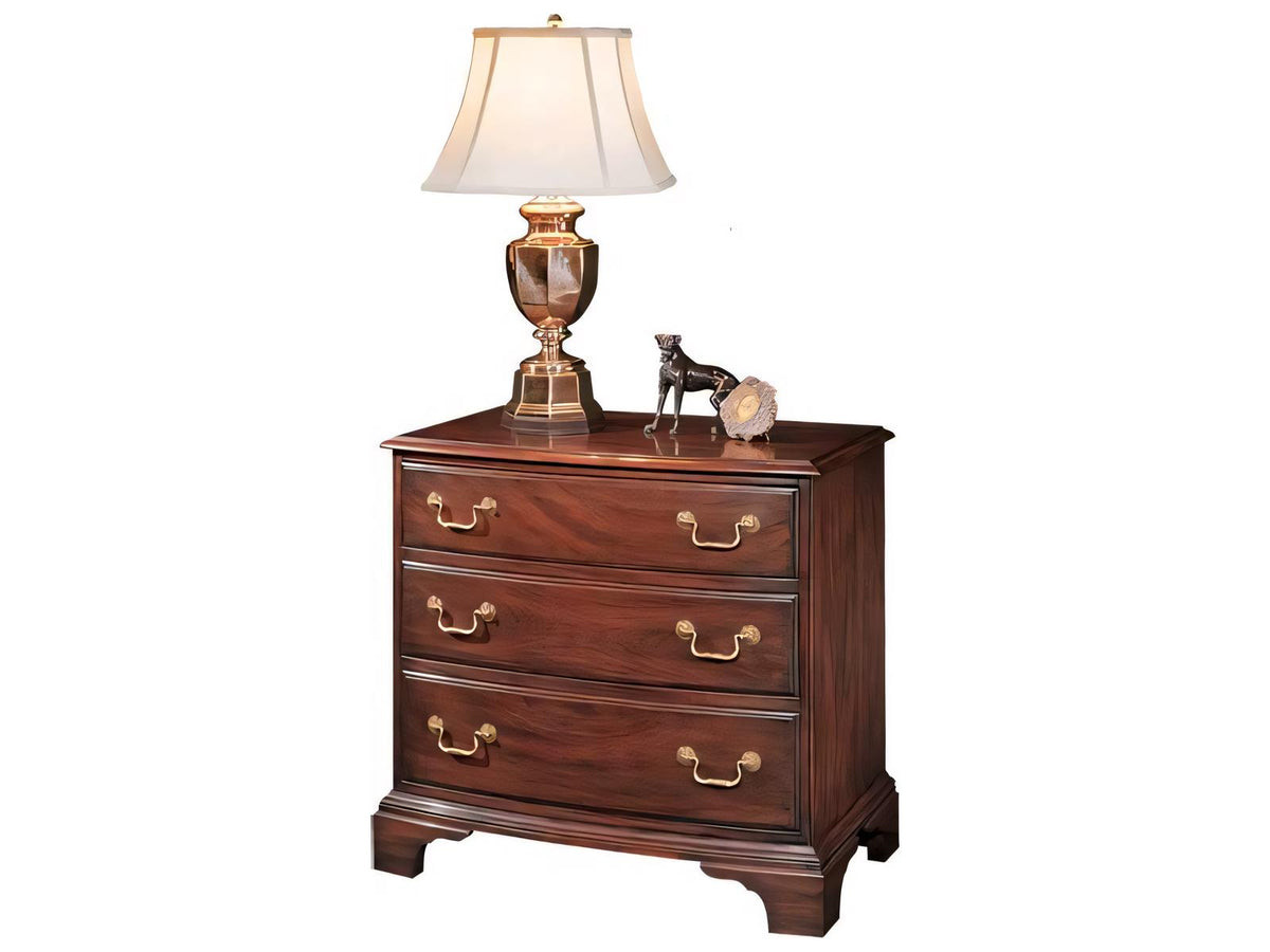 3-Drawer Bowfront Chest Nightstand