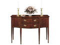 56 Inch Mahogany Wood Sideboard with Silverware Liner and Brass Hardware