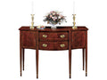 56 Inch Mahogany Wood Sideboard with Gallery and Brass Hardware