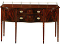 66-Inch Mahogany Wood Sideboard with Inlays and Brass Hardware