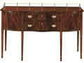 Wood Sideboard with Inlay and Brass Gallery