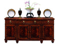 Breakfront Sideboard Mahogany Wood Inlays