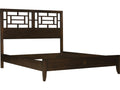 Brown Mahogany Wood California King Platform Bed with Paneled Headboard