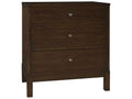 3-Drawer Nightstand with Saber Legs