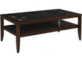 Rectangular Glass Coffee Table with Lower Shelf