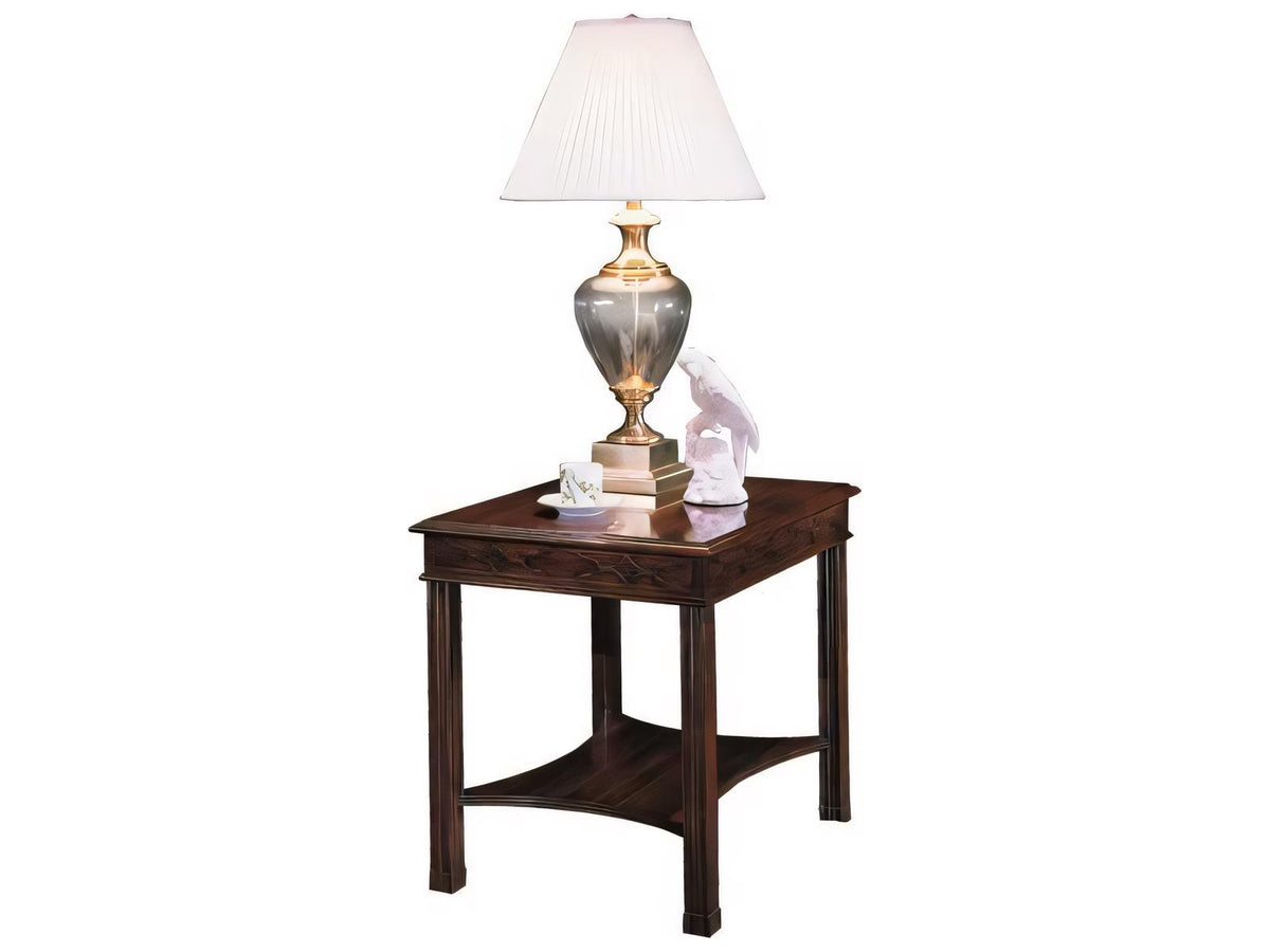 Rectangular Wood End Table with Shelf