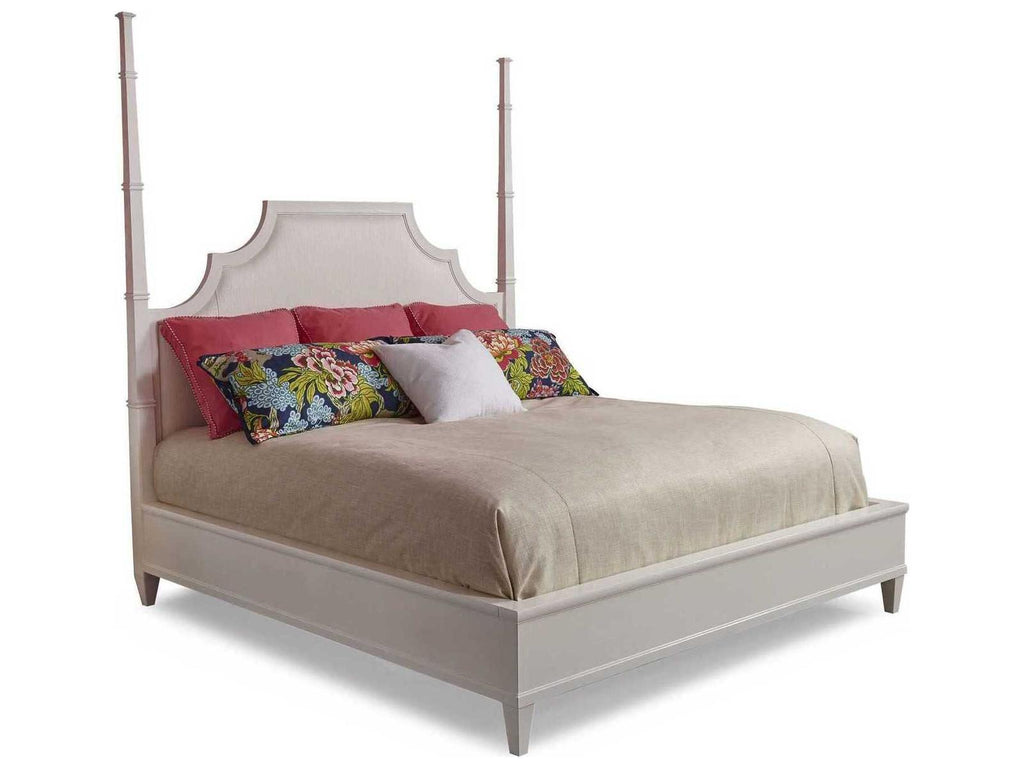 Trellis Upholstered Mazie Queen Poster Bed Sugar Ash Wood
