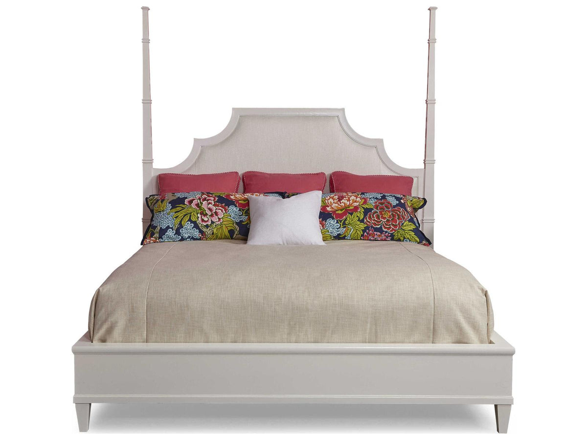 Trellis Upholstered Mazie Queen Poster Bed Sugar Ash Wood