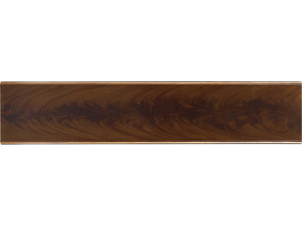 East Side West Side Console Table Bleached Crotch Mahogany and Aged Platinum Base