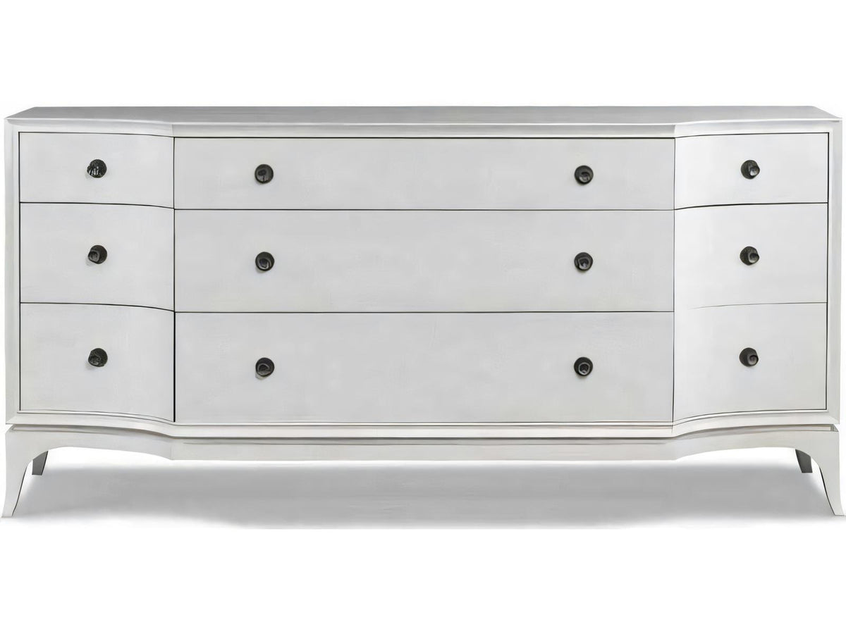 Terra Modern 9-Drawer Dresser in Modern Walnut with Polished Nickel Hardware