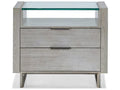 Modern Retreat 2-Drawer Nightstand in Gray Ash Wood with Silver Fox Finish