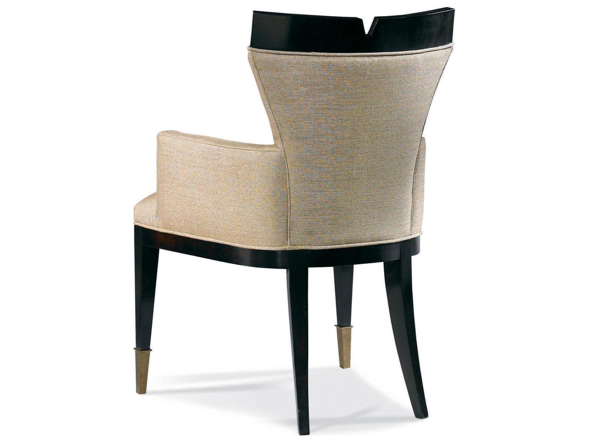 Stratos Beech Wood Upholstered Asheton Arm Dining Chair in Sable Finish
