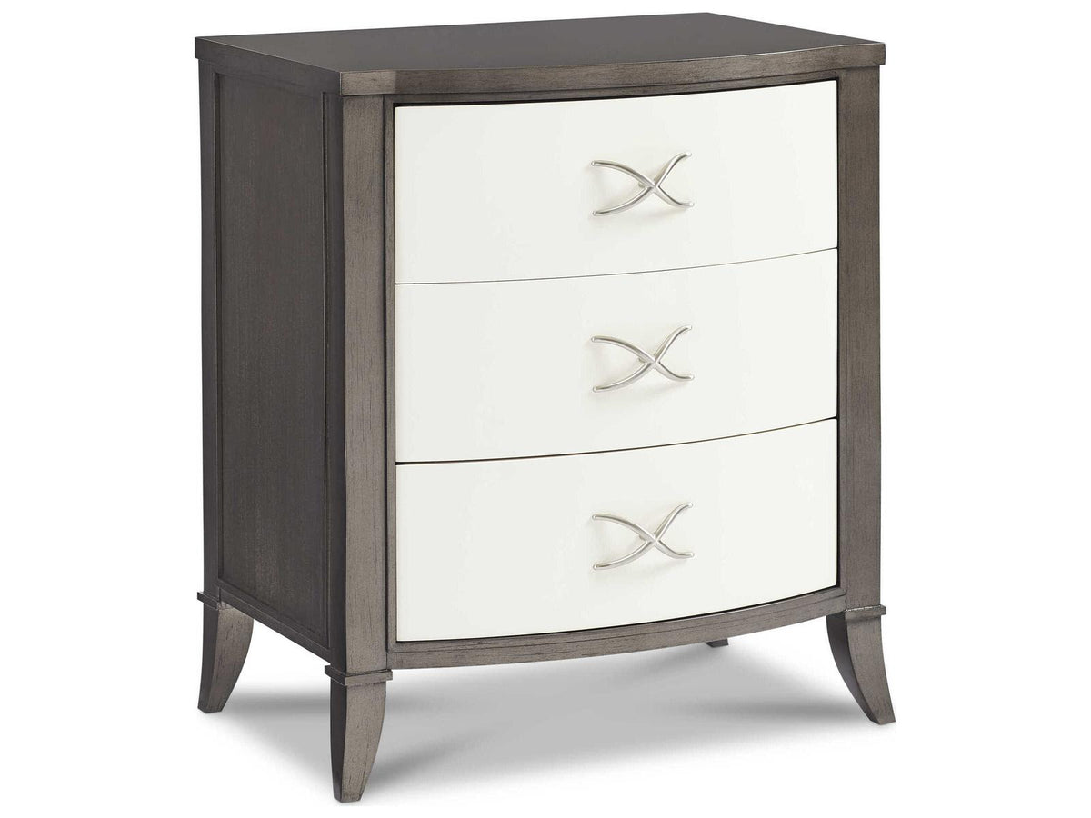 Reimagine 3-Drawer Nightstand in Sugar Brown Hardwood with Black Nickel Hardware