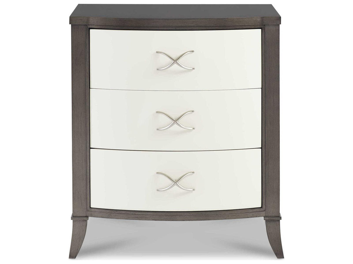 Reimagine 3-Drawer Nightstand in Sugar Brown Hardwood with Black Nickel Hardware