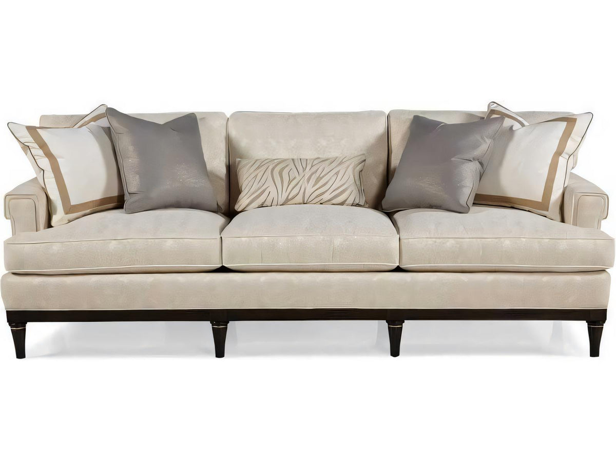 Custom Elements Upholstery 3-Seat Sofa in Cafe Noir Beige Fabric