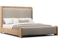 Revival 81 Frio King Upholstered Panel Bed in Light Oak and Beige