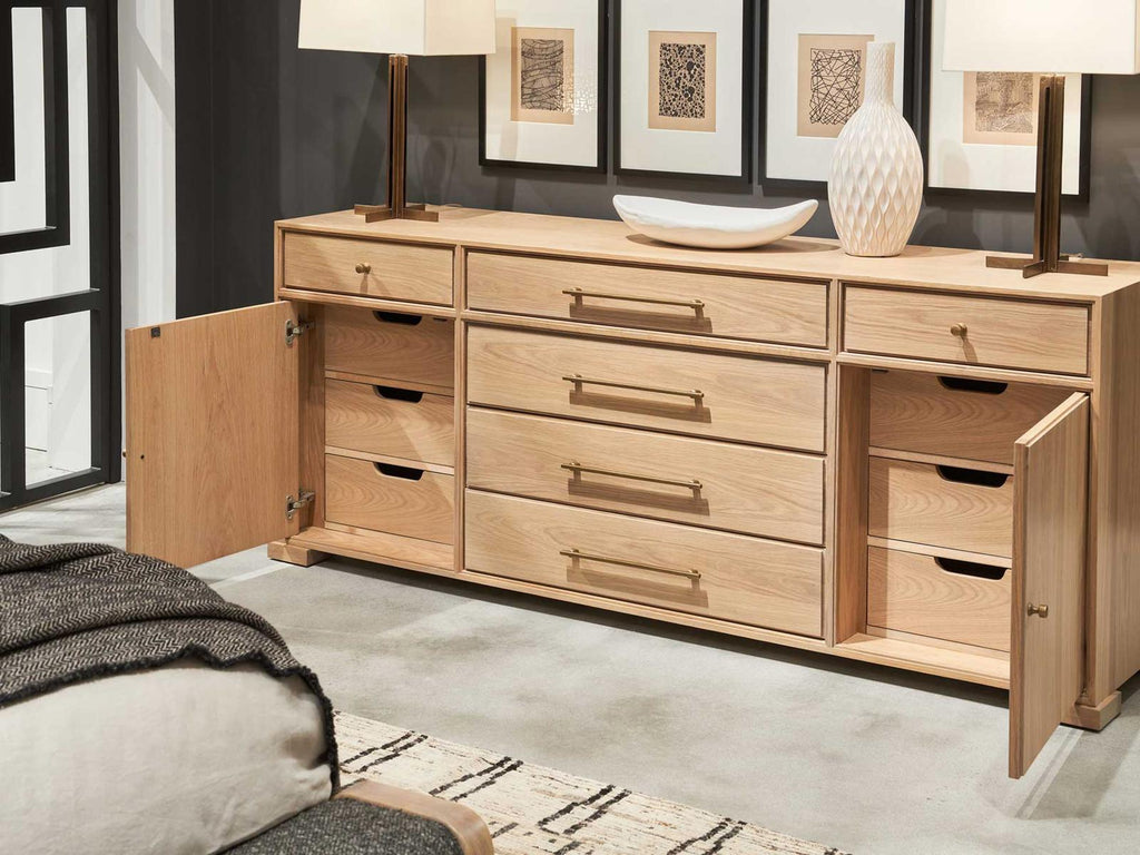 McCormick 6-Drawer Triple Dresser in Brown Oak