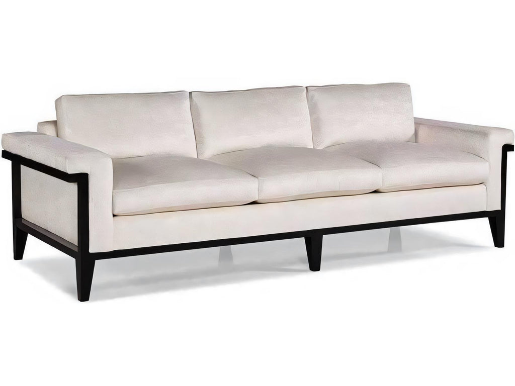 Eva 3-Seat Upholstered Sofa with Black Tie Lacquer Finish