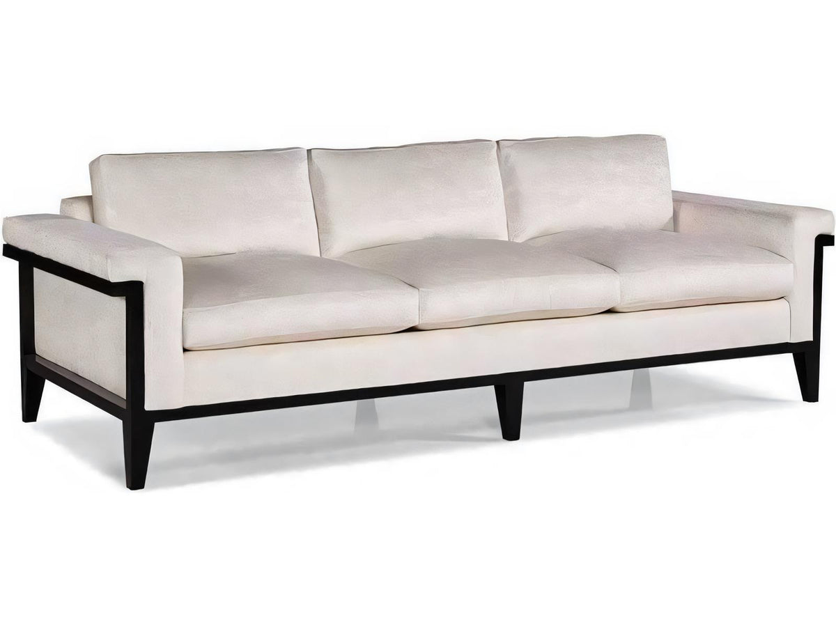 Eva 3-Seat Upholstered Sofa with Black Tie Lacquer Finish