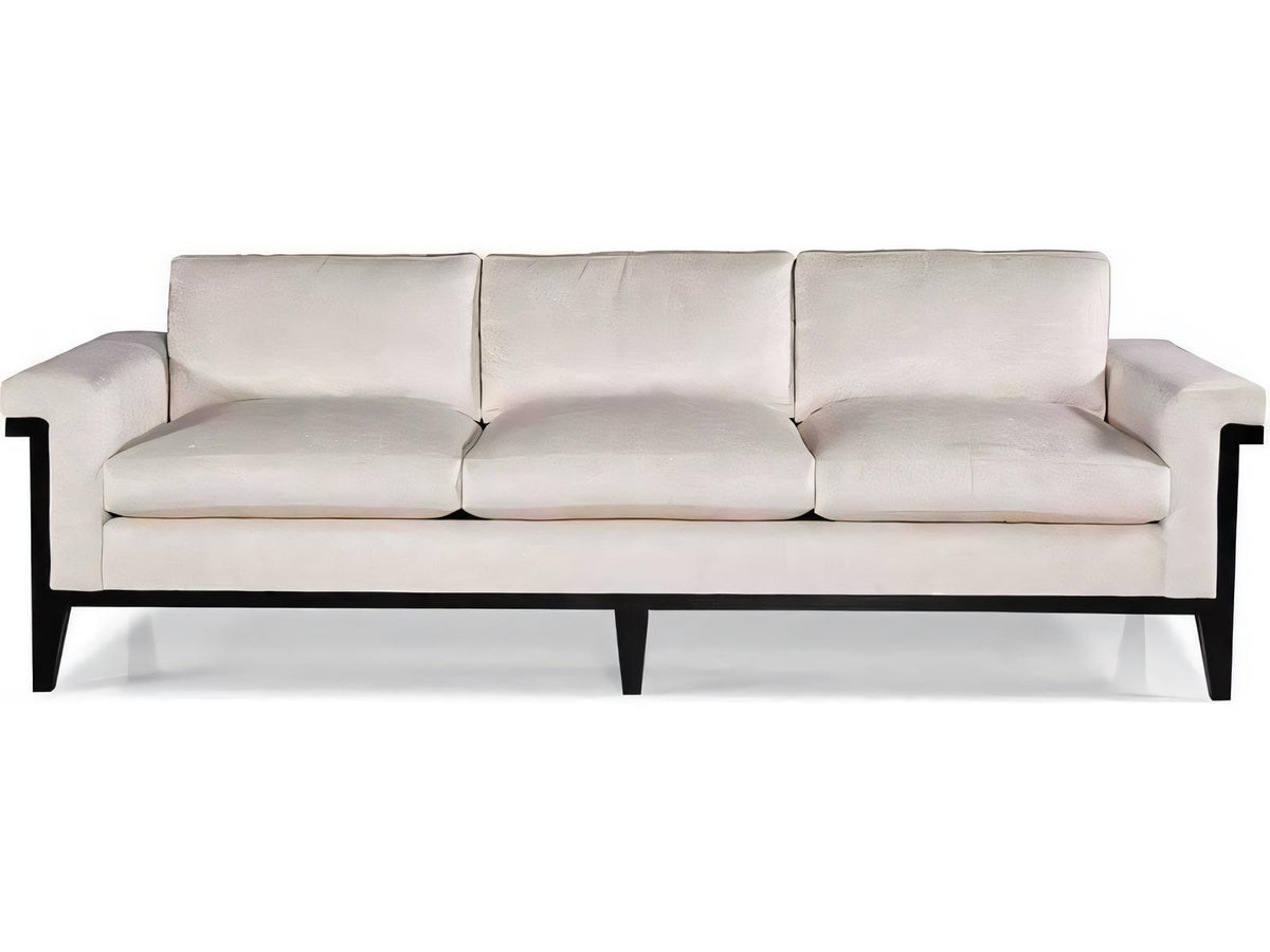 Eva 3-Seat Upholstered Sofa with Black Tie Lacquer Finish