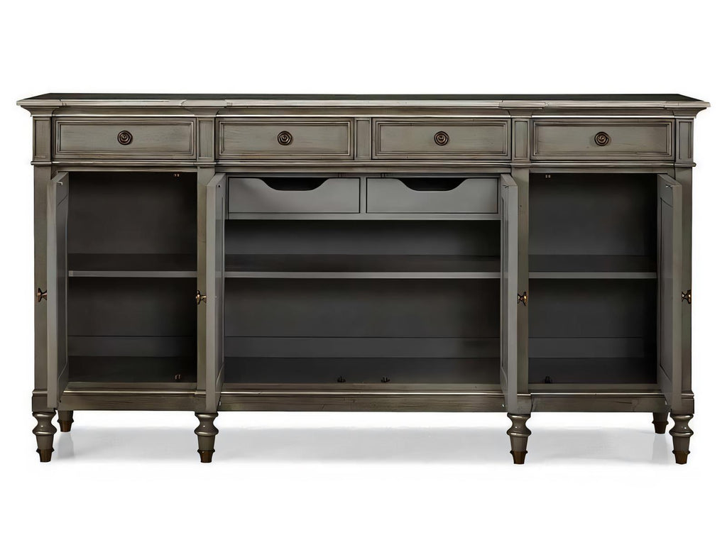Continental Classics Large Buffet Cherry Wood French Blue Sideboard