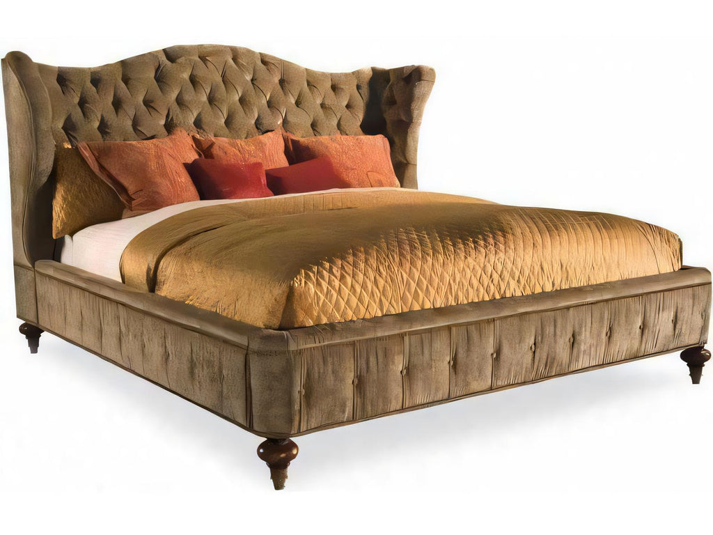 Continental Classics Tufted Upholstered Queen Panel Bed in Beeswax Brown