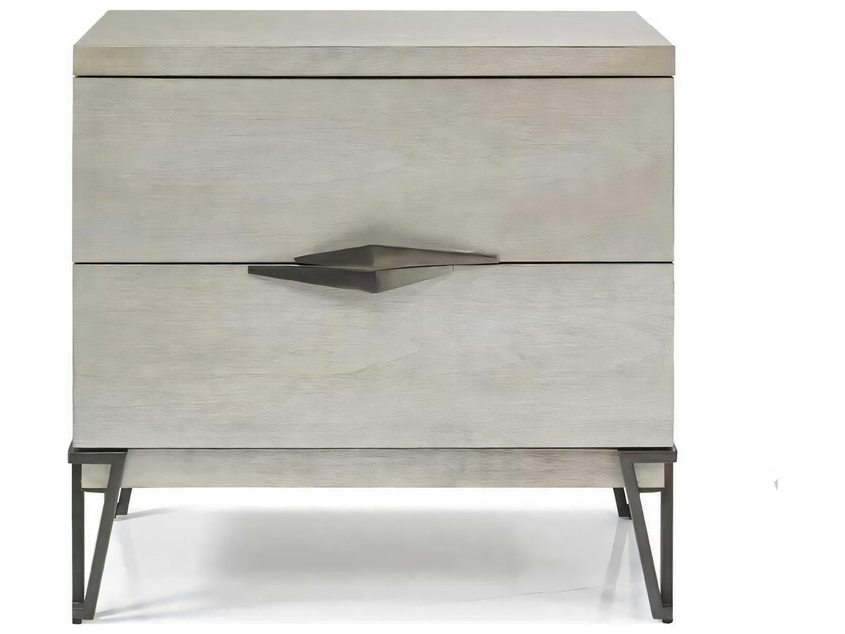 O2 Felix 2-Drawer Nightstand in Gray Maple Wood with Self-Close Glides