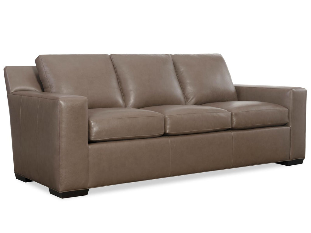 Octavius 3-Seat Top Grain Leather Sofa in Fergus Truffle