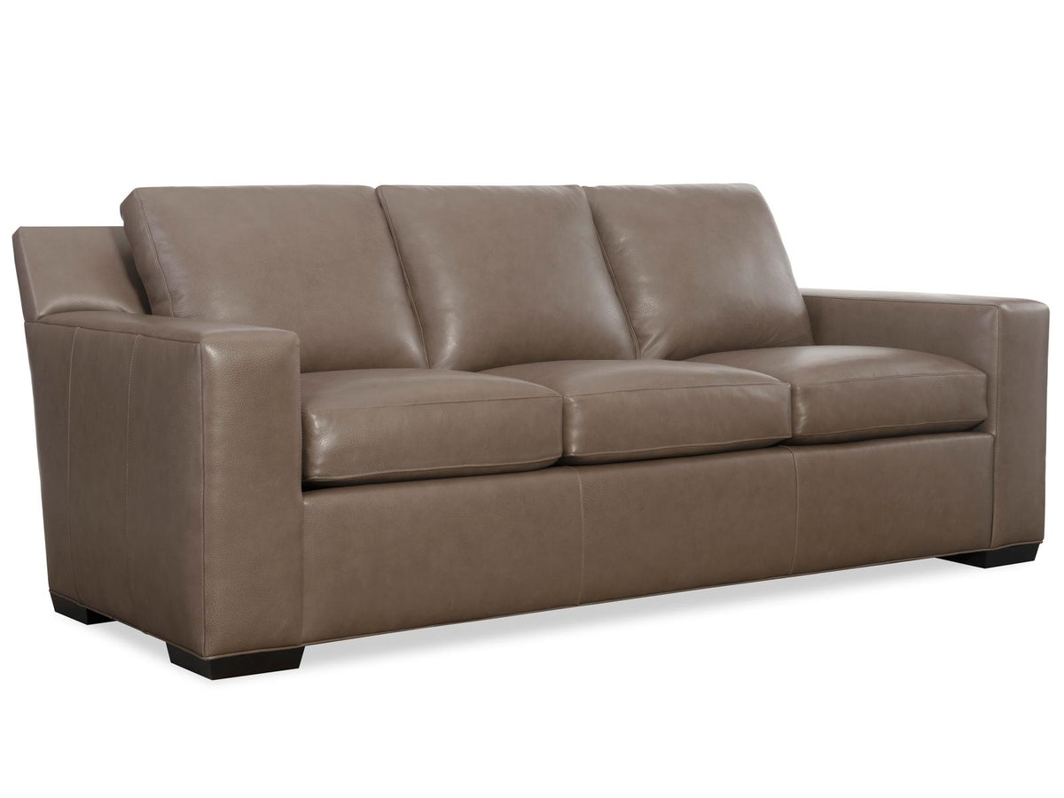 Octavius 3-Seat Top Grain Leather Sofa in Fergus Truffle