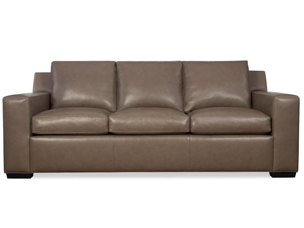 Octavius 3-Seat Top Grain Leather Sofa in Fergus Truffle