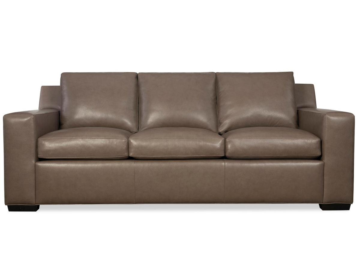 Octavius 3-Seat Top Grain Leather Sofa in Fergus Truffle