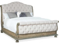 Castella King Tufted Bed in Natural Tan Performance Fabric