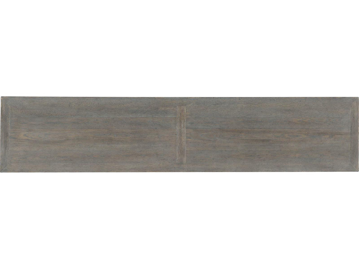 Melange Emmett 84-Inch Oak Wood Media Console with Floral Medallion Doors