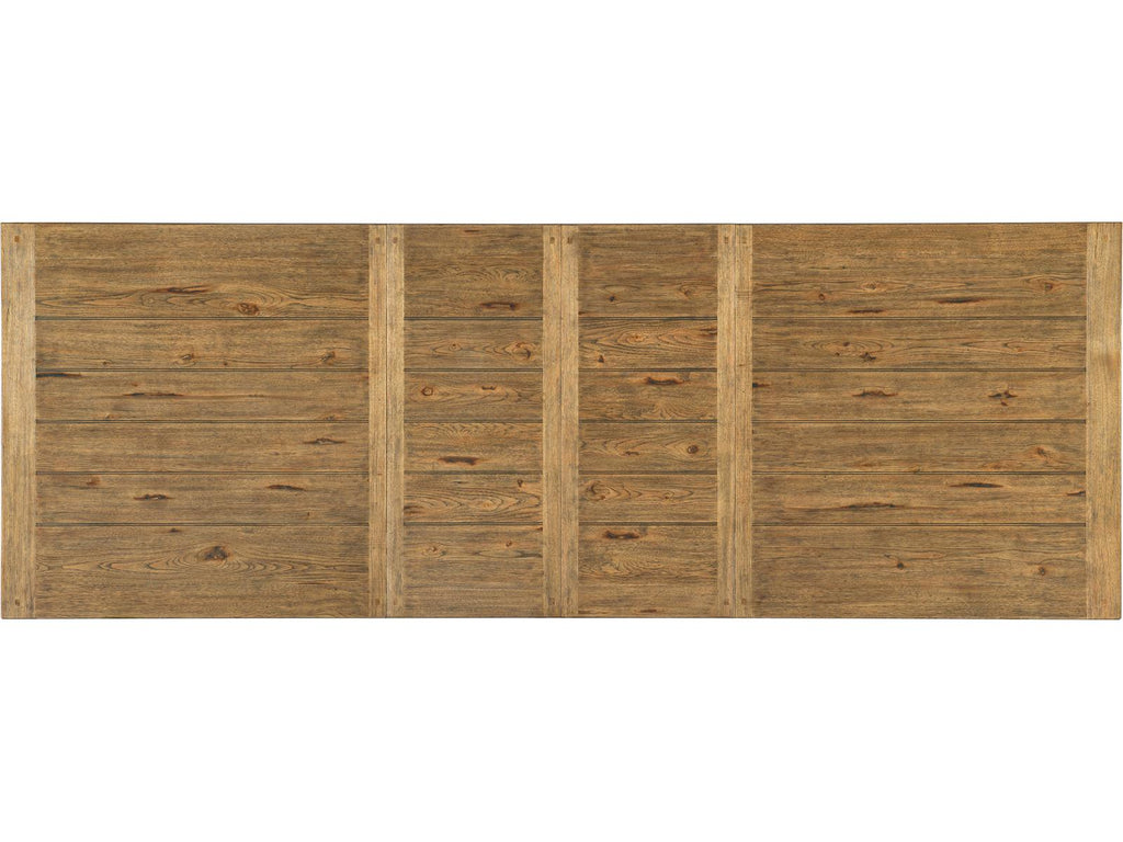 Big Sky Trestle Extendable Rectangle Dining Table Vintage Natural and Charred Timber