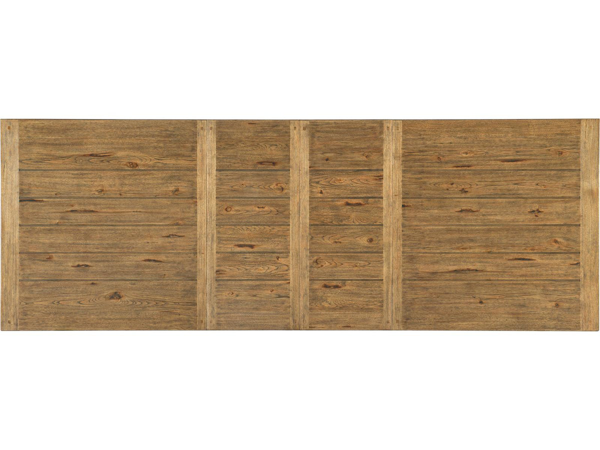 Big Sky Trestle Extendable Rectangle Dining Table Vintage Natural and Charred Timber