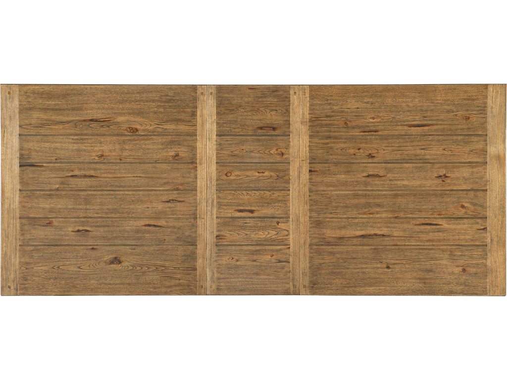 Big Sky Trestle Extendable Rectangle Dining Table Vintage Natural and Charred Timber
